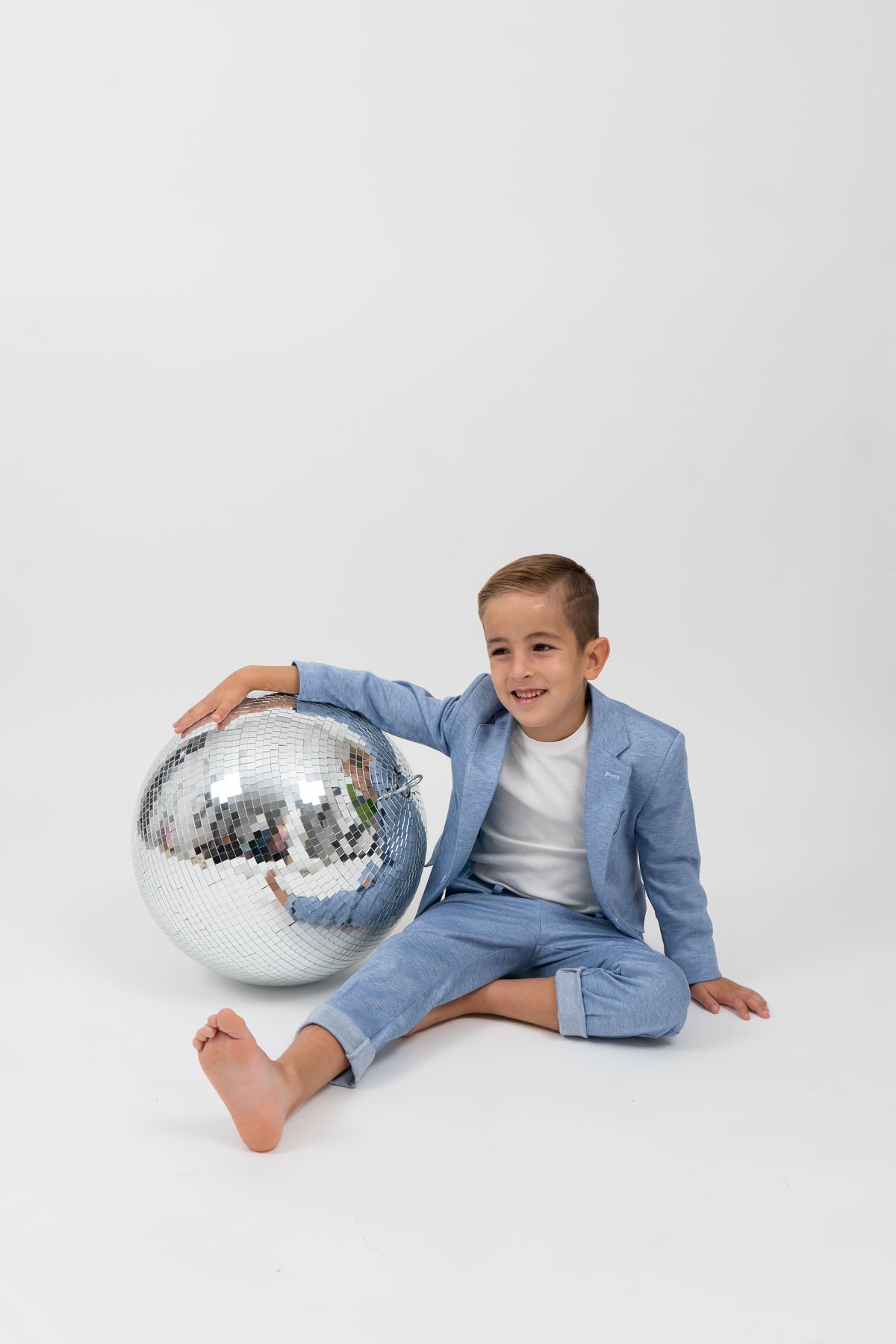 Boys' linen-blend 2-piece suit 4013 — detail