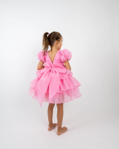 Honey Waves 2-in-1 girls' dress — barbie pink