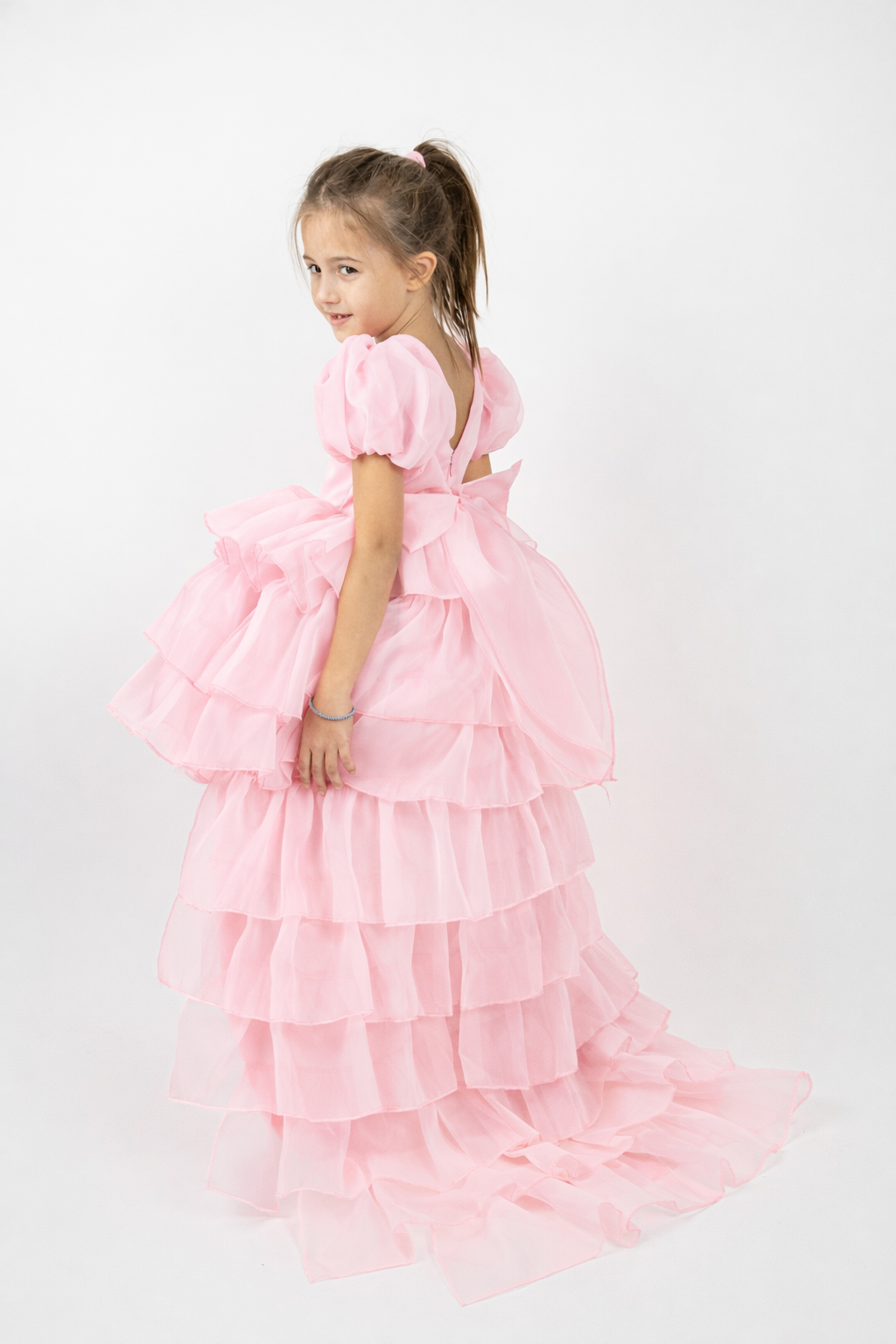 Honey Waves 2-in-1 girls' dress — light pink