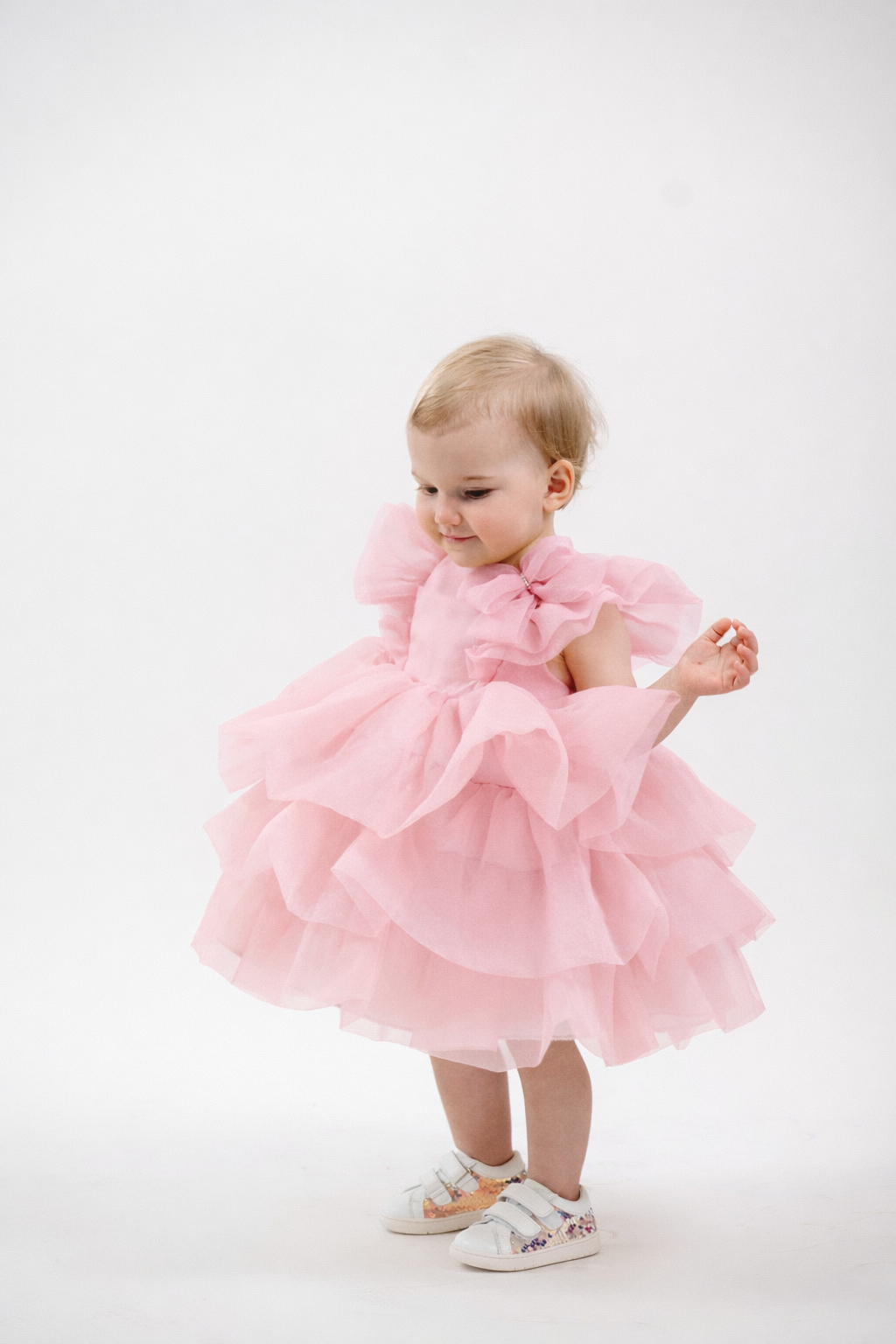 Ruffles girls' dress — pink
