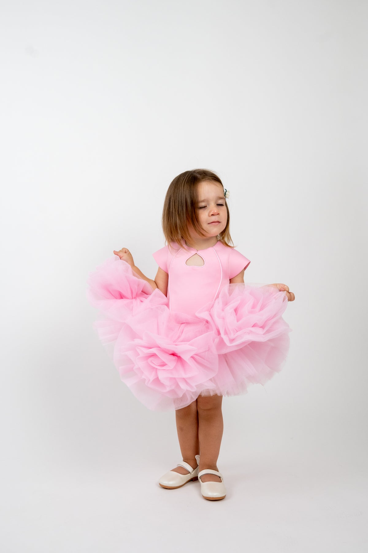 Twist Pink girls' scuba occasion dress
