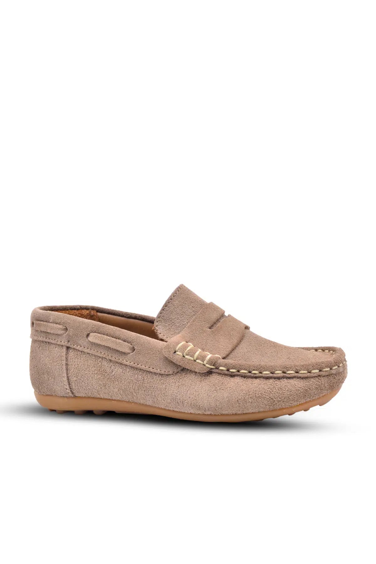Boys' leather moccasins — beige