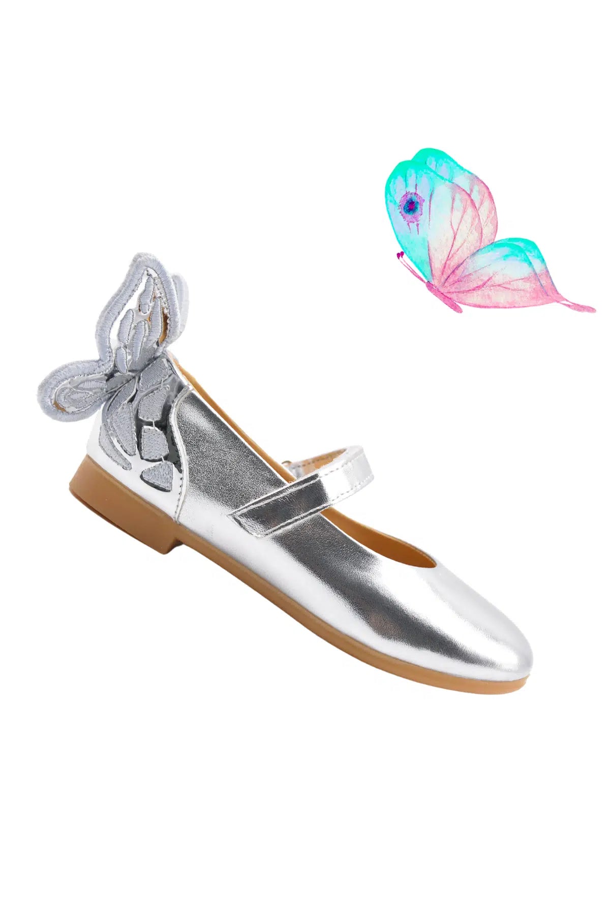 Girls' leather ballet flats