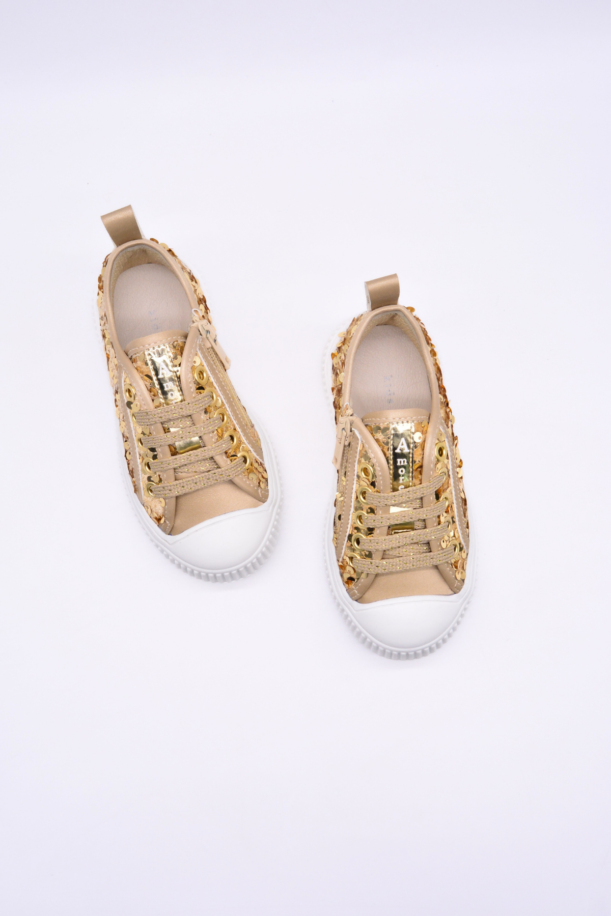 Sweet girls' sequined sneakers – Gold