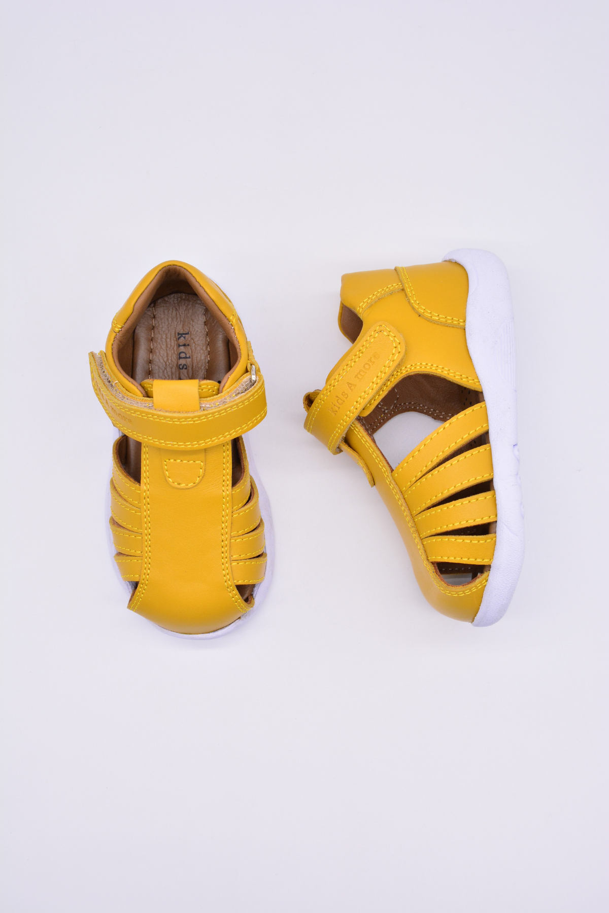 Winco girls' leather sandals – Yellow