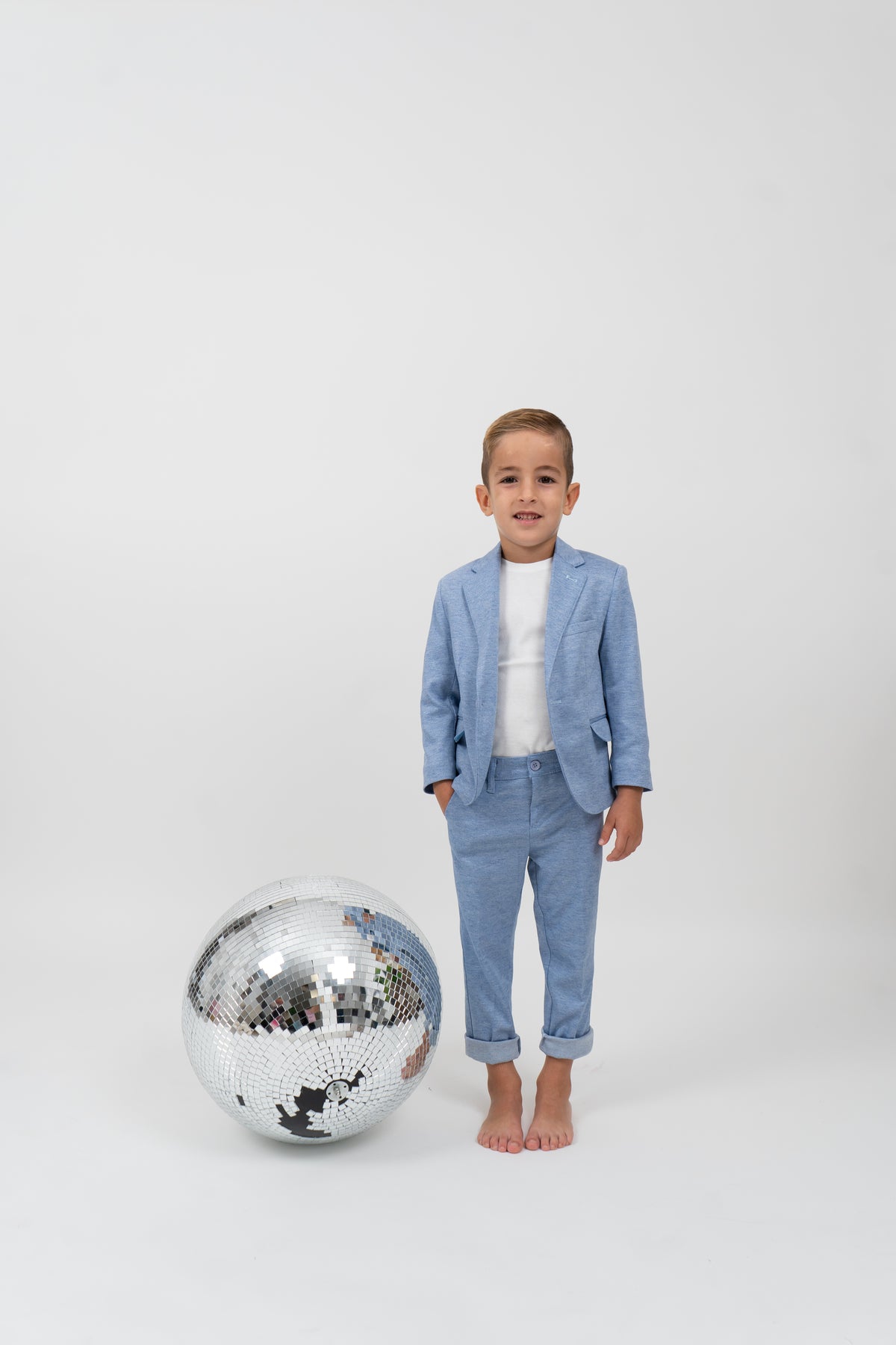 Boys' linen-blend 2-piece suit 4013 — jacket and trousers