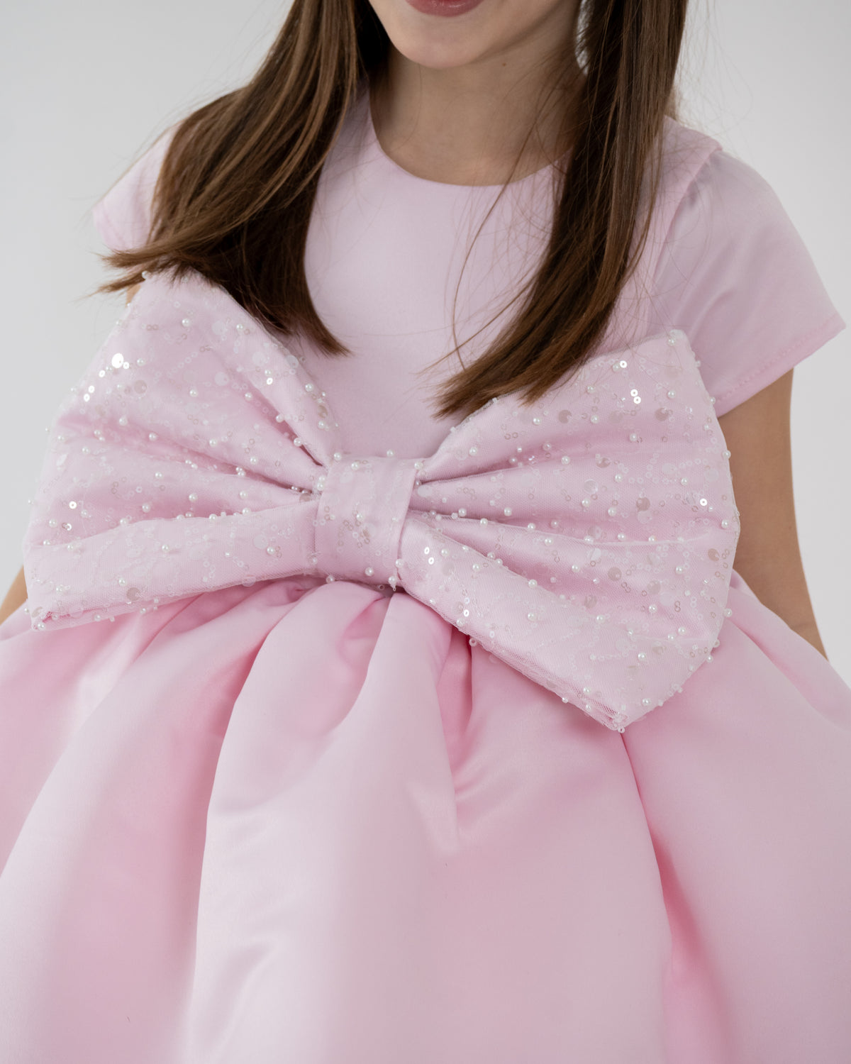 Anna girls' formal dress with bow