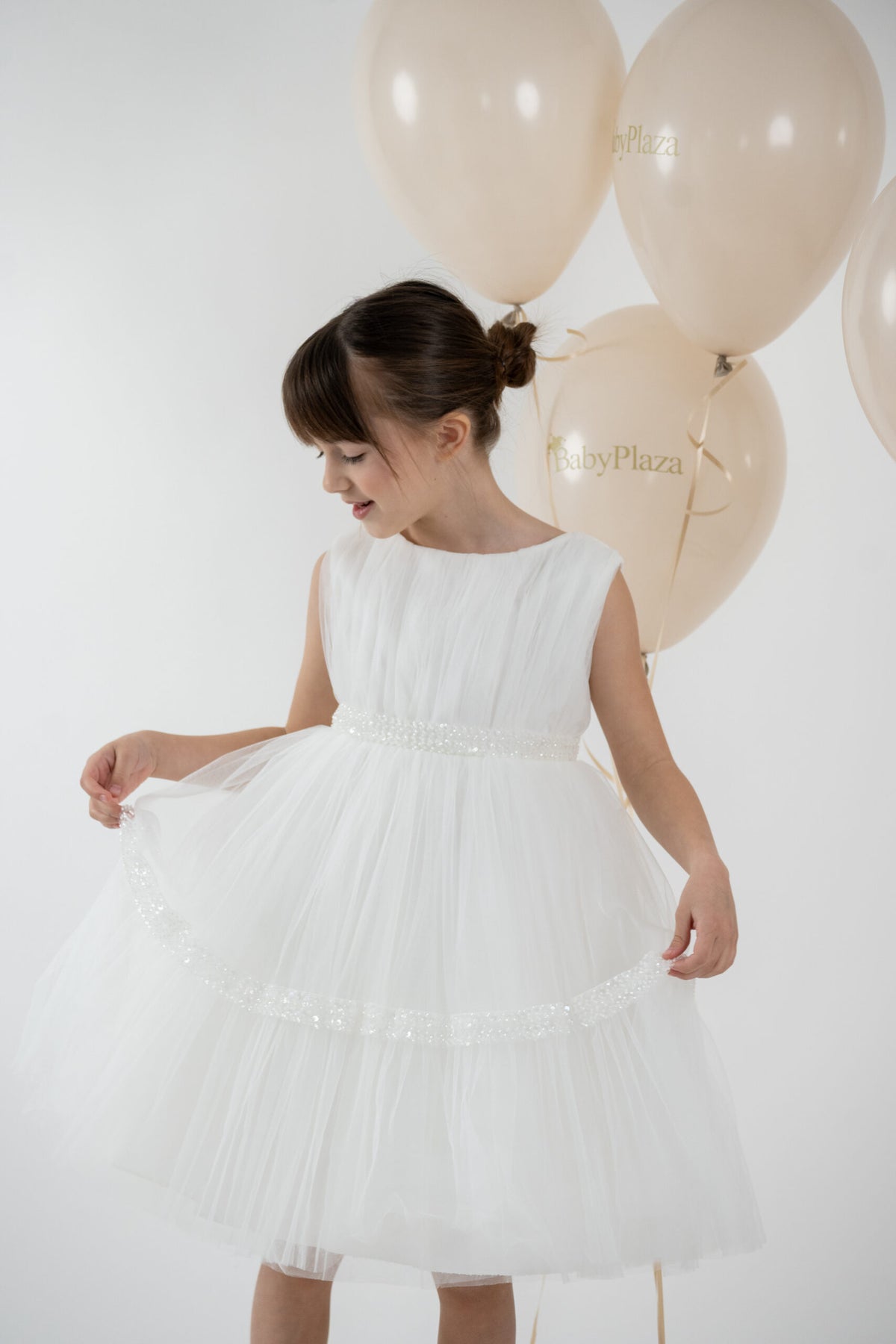 Crystal Charm dress — white detail