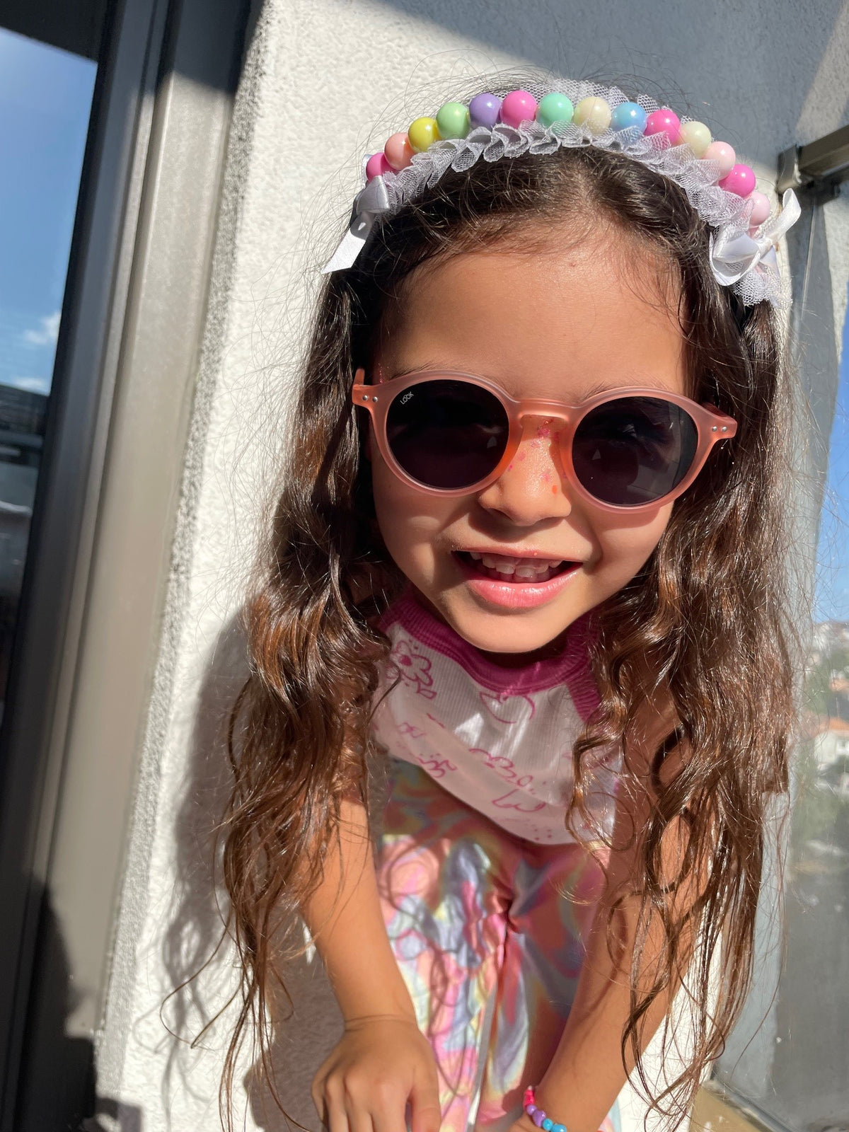Fox kids' sunglasses - Matte pastel pink
