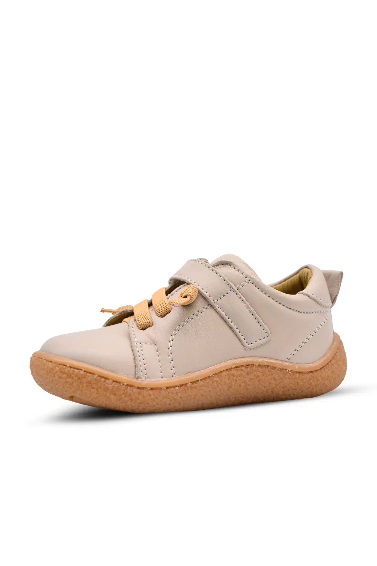 Barefoot girls' leather shoes — beige