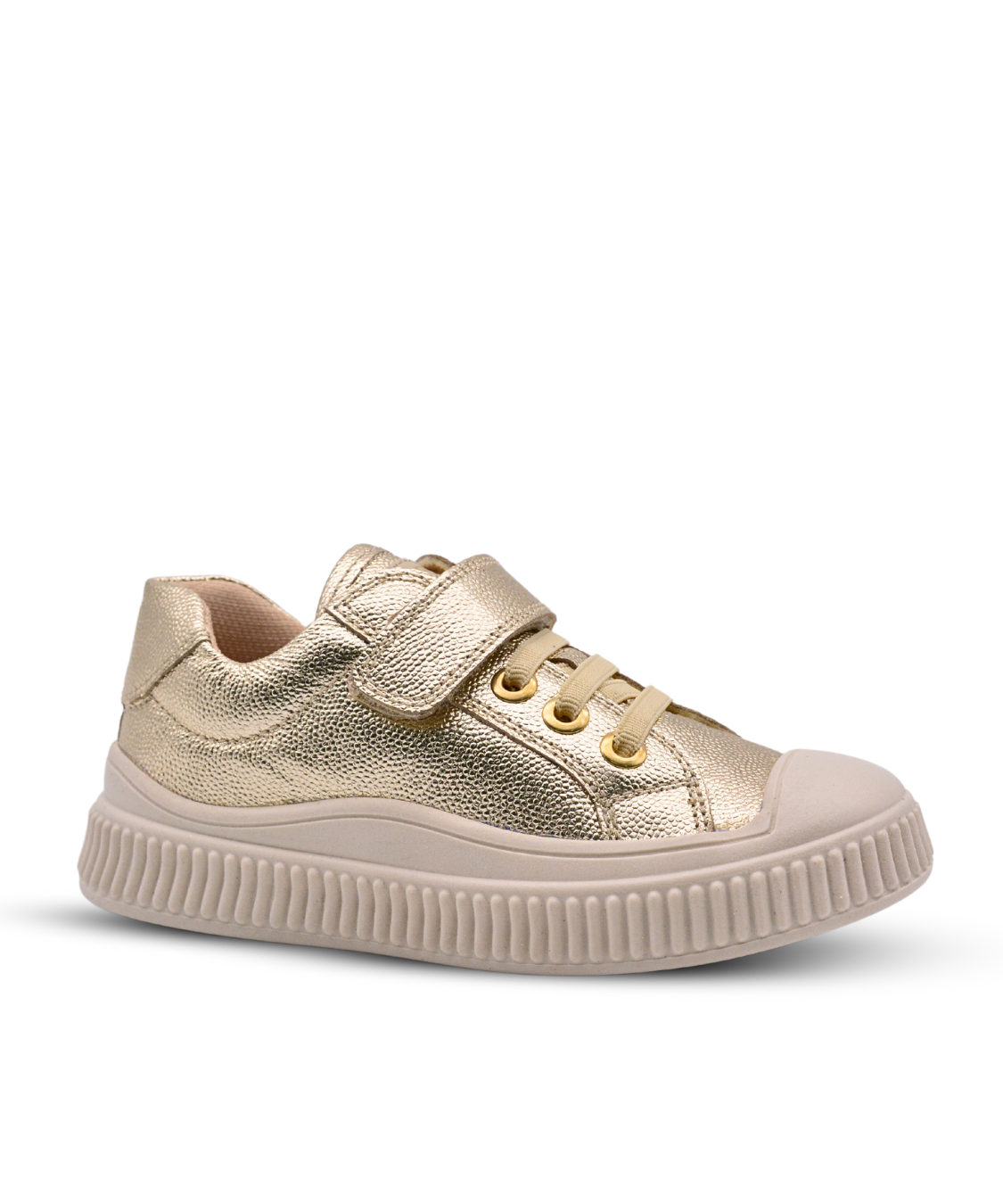 Blair girls' leather sneakers — gold