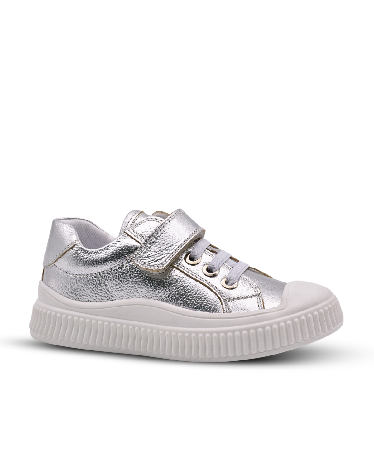 Blair girls' leather sneakers — silver