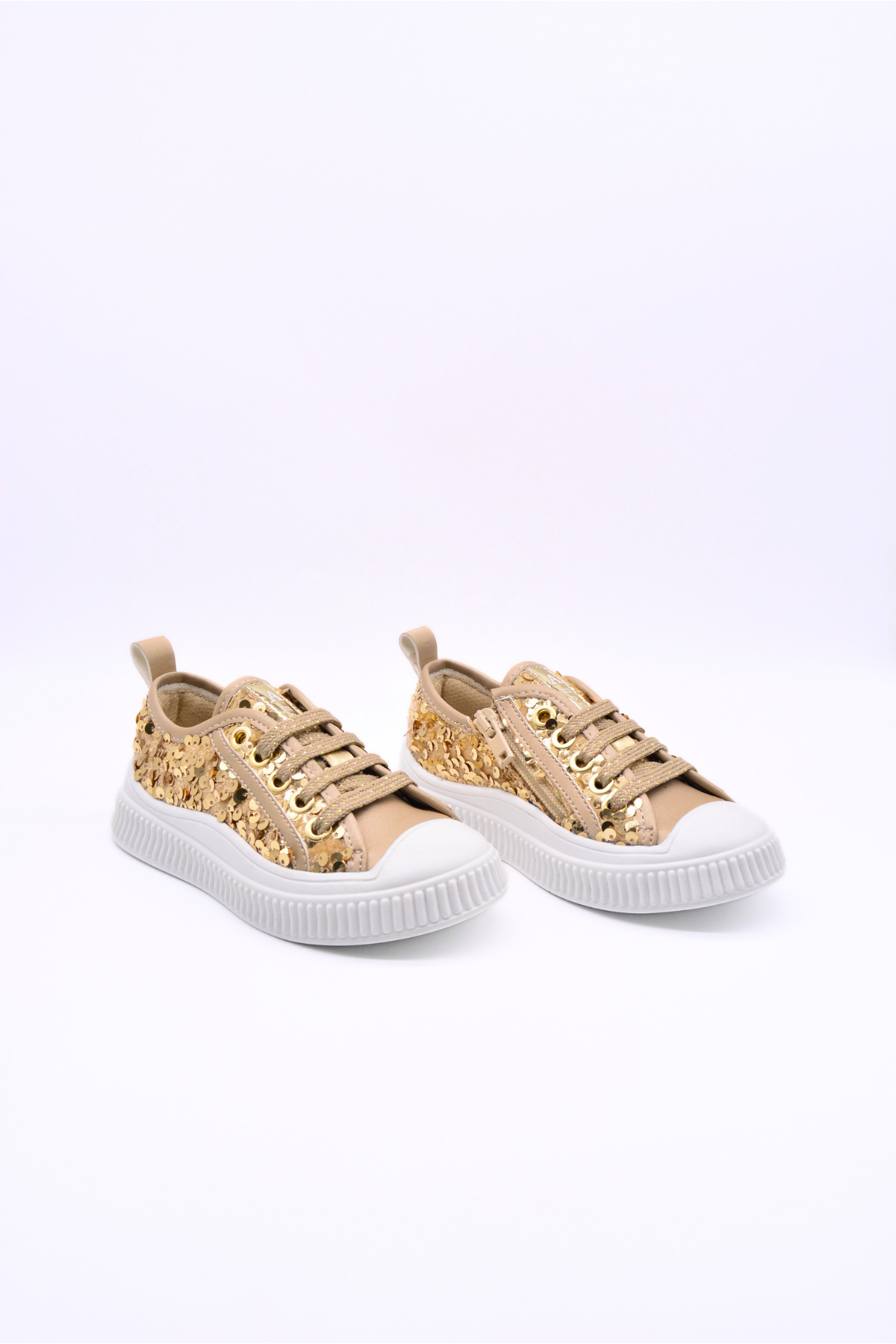 Sweet girls' sequined sneakers – Gold