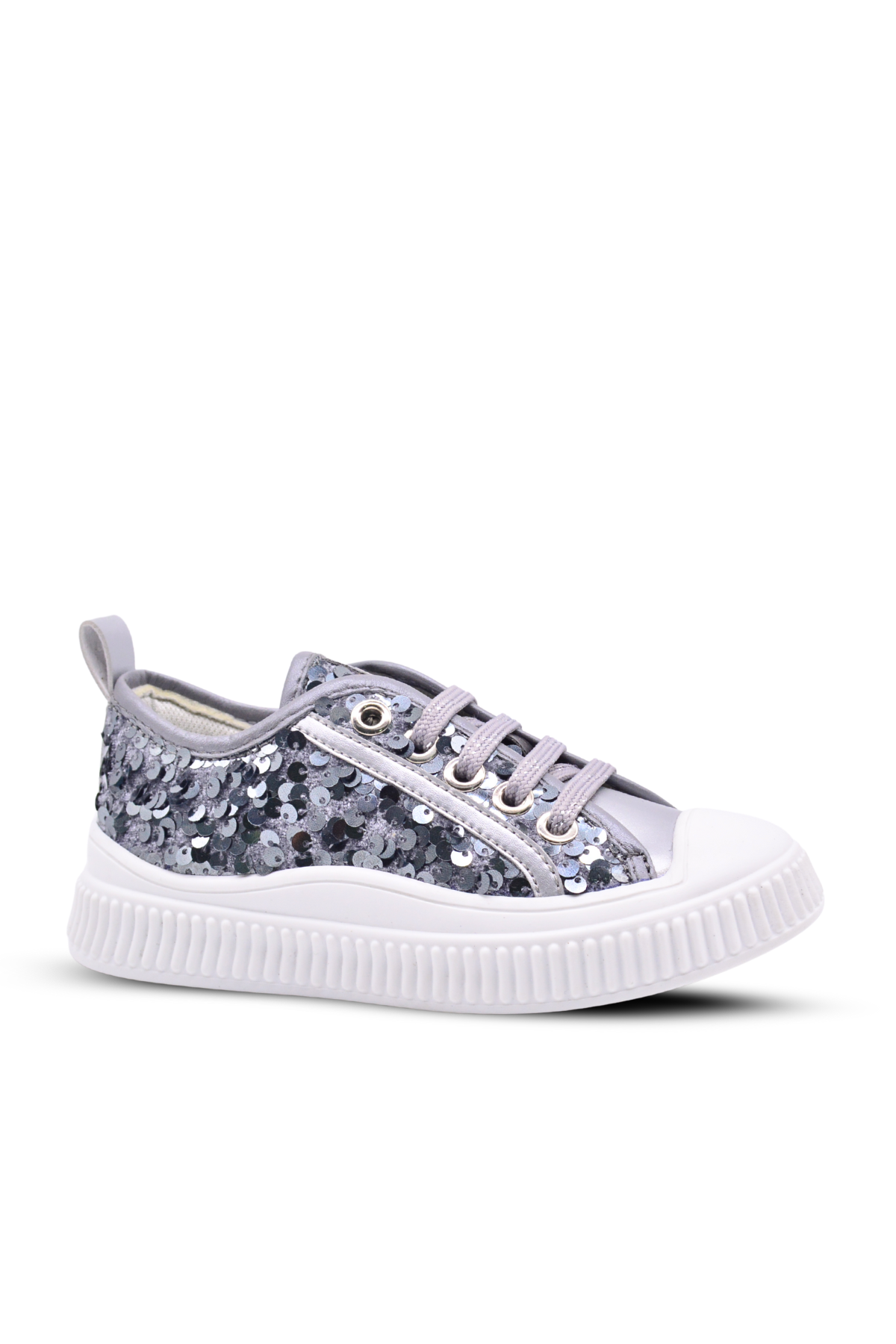 Sweet girls' sequined sneakers – Grey